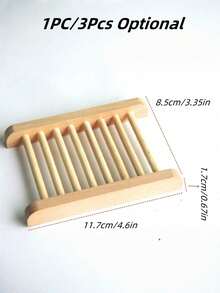 SHEIN 1/3件装木质皂碟沥水架，波西米亚风格木质皂架，手工天然皂托托盘，适用于浴室和厨房，家居浴室装饰，秋季装饰，返校季装饰 - 彩色 - 查看 7