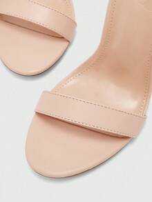 CUCCOO BIZCHIC Fashionable Casual Versatile Minimalist Solid Color Open Toe Women Heeled Sandals For Christmas Summer Shoes - Apricot - View 7