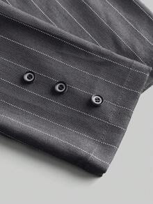 Ontre Set de blazer con cuello con muesca a rayas y minifalda para niña preadolescente