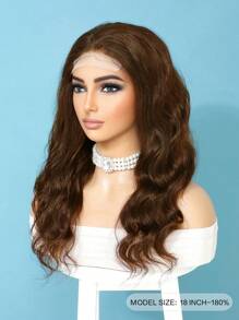 中等棕色無膠假髮適合女士小波浪4X4蕾絲前假髮人類頭髮無膠蕾絲閉合假髮180%密度16-20英寸 - S4 - 查看 2