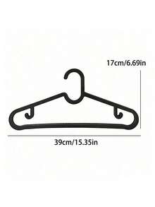 SHEIN Móc treo quần áo bằng nhựa, Giá treo quần áo chống trượt đơn giản, Dây phơi quần áo không để lại vết, Móc treo quần áo ban công dày dặn có móc, Màu đen - màu đen - Xem 5