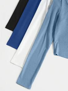 EURMUSE Multi-Color Versatile Layering Knit T-Shirt - Multicolor - View 4