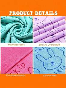 1/2 件超强吸水超细纤维狗毛巾 - 速干宠物美容浴巾，带有柔软卡通印花设计，适合小型犬到大型犬，可手洗 - 彩色 - 查看 4