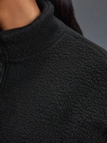 Powerista Áo khoác giữ nhiệt thể thao mùa thu cho nữ bằng vải nỉ - màu đen - Xem 7