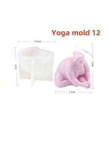 Moule en silicone pour bougie représentant des femmes rondes en posture de yoga 3D. Outil pour cire de soja, plâtre, savon fait maison. Parfait pour la décoration d'intérieur et les diffuseurs de parfum - Blanc - Voir 12