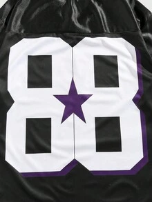 ROMWE MEN Prep 男士休闲学院风自由女神像水钻图案T恤，2000年代风格 - 彩色 - 查看 5