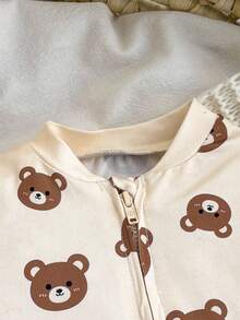 新生女婴可爱休闲卡通图案针织长袖睡衣