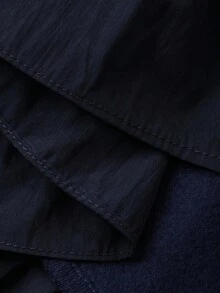 DAZY Infant/Toddler Girls' Ruffle Hem Korean Cartoon Letter Casual Dress - Navy Blue - View 8