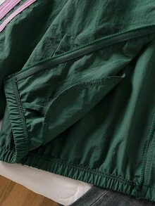 SHEIN Casual Outdoor Daily Versatile Zip-Up Long Sleeve Tween Girls Coats Fall Winter