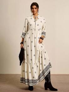 Freevana Váy in họa tiết Phục sinh theo phong cách phương Tây cỡ lớn cho kỳ nghỉ thường ngày Lễ hội âm nhạc Kỳ nghỉ xuân Trang phục Rave Boho Lễ hội Kỳ nghỉ xuân Phong cách Old Money dành cho phụ nữ Trang phục Rave thường ngày Trang phục hoa thanh lịch cho kỳ nghỉ Trang phục hòa nhạc cho phụ nữ Trang phục Rave cho lễ hội Trang phục hòa nhạc đồng quê Trang phục Nashville Trang phục Ibiza Trang phục West Wear dành cho phụ nữ Trang phục nghỉ dưỡng BOHO Váy maxi Boho cho phụ nữ - Đen và trắng - Xem 6