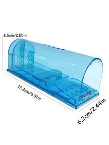 SHEIN 1 件装人性化捕鼠器 - 致命捕鼠器，适合室内外使用，宠物友好型，适用于狗和猫，蓝色塑料制成