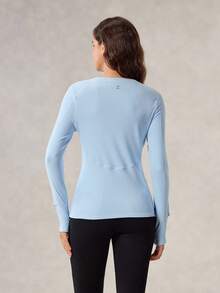 OutZeal 女士柔软拉绒表窗长袖蓝色户外T恤日常休闲 - 藍色 - 查看 8