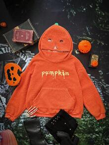 Flirla Halloween Knits And Sweatshirts Limited Halloween Pumpkin Plus Size Sweatshirts Winter Fall Autumn - Burnt Orange - View 1