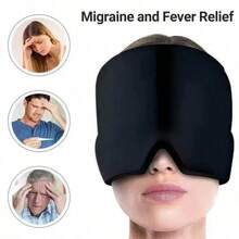 SHEIN 1 件装冷却凝胶冰袋头帽，冷/热疗法缓解头痛，舒缓偏头痛，冷敷睡眠面罩，凝胶冰帽用于头部和眼睛的物理冷却，减轻头痛和肿胀 - 黑色 - 查看 2