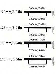 4pcs Kitchen Handle Stainless Steel T Bar Door Pull 76mm 96mm Cabinet Knobs And Handles Black Furniture Handle - Multicolor - View 20