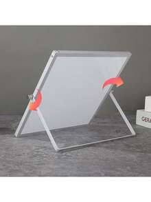 1pc Random Aluminum Alloy Frame Tabletop Whiteboard, Double-Sided Folding Magnetic Dry Erase Board, Office Supplies Back To School