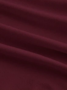 SHEIN MOD 多件式紧身胸衣上衣，侧边系腰褶，复古印花抹胸，秋季上衣，外出上衣，棕色背心 - 酒紅色 - 查看 3