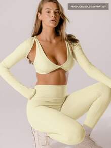 Aralina 女士休闲装 奶油黄色紧身运动短款披肩 - 黃色 - 查看 8