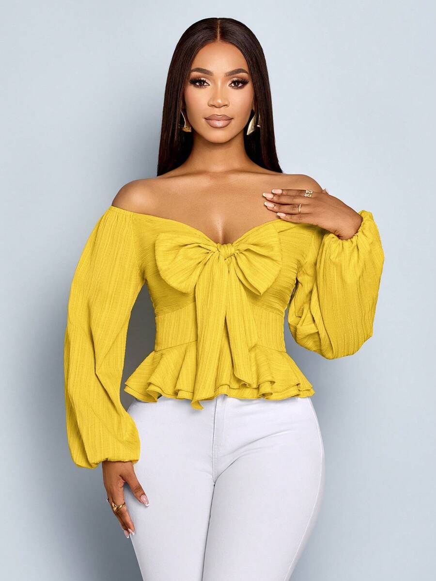 SOLERSUN Sexy Elegant Simple Xuân Thu Nữ - Màu Mù tạt vàng - Xem 1