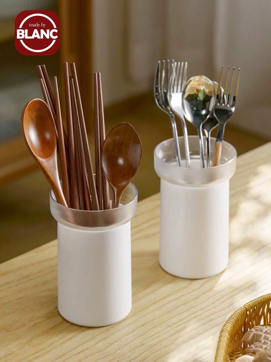 Madebyblanc 厨房筷子架沥水餐具笼收纳盒家用台面勺叉收纳架双层筷子筒筷子篮