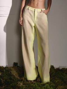 MUSERA 低腰阔腿酸洗牛仔裤，秋季可爱乡村西部风，适合夜间外出、返校、休闲街头风、冬季派对、春夏穿着。 - 彩色 - 查看 2