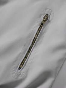 Manfinity Homme Herren Langarm Lässig Kontrast Farbige Gestreifte Jacke, Frühling/Herbst, Outdoor Windjacke - Grau - Übersicht 4