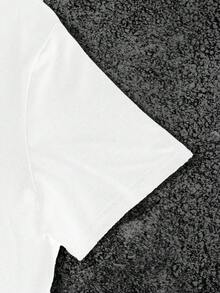 Manfinity Dauomo 男士复古风格白色 T 恤，配吸烟猫图案，Y2K 复古 T 恤，猫 T 恤，时尚街头服饰图案 T 恤 - 白色 - 查看 3