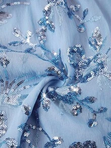 Ellevyn Women's Autumn/Winter Fashion Commuter Jacket & Sequin Decor Dress Blue Set - Blue - View 12