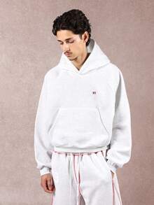 SUMWON Áo hoodie phong cách Gothic dáng rộng in họa tiết đồ họa ở lưng cho thời trang dạo phố thu đông thường ngày - Xám - Xem 7