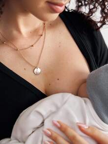 BloomMama Bielizna nocna ciążowa - 3-częściowa sukienka z krótkim rękawem (rękawy wykończone koronką) Zapinana na guziki koszula nocna damska sukienka piżamowa sukienka wypoczynkowa dla kobiet damska koszula nocna sukienka do spania damska - Czarne - Zobacz 5