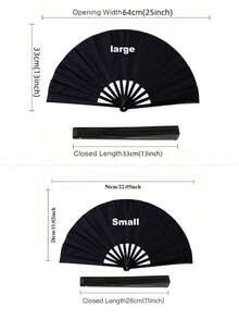 SHEIN Hand Fans, Hand Fans For Foldable, - Rave Fan - Premium Fabric Large Folding Fan Fans, Line Dancing, Chinese Martial Arts Kung Fu Fan, Tai Chi Dance Fan, Nylon-Cloth Vintage Retro Fabric Fans, Stage Performance Folding, Fan DIY Graffiti Solid Color Fan - Multicolor - View 7