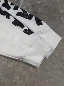 Manfinity EMRG Áo thun nam in khẩu hiệu Tượng Nữ thần Tự do cỡ lớn, mùa thu, áo dài tay - trắng - Xem 5