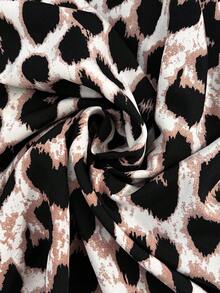 EMERY ROSE Plus Size Leopard Print Ruffle Hem Blouse, Casual For Women, All Season For Women - Multicolor - View 3
