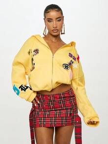 SUMWON WOMEN Holiday Festival Plaid Mini Skirt Studded Tartan Check Pattern Belt Detail High Rise Grommet Winter Party Club Short Skater Skirt - Multicolor - View 8