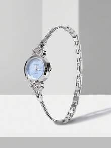 MOTF PREMIUM LUXURY RHINESTONE SILVER CASE BRACELET WATCH - Silver - View 3