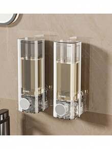 SHEIN 1Pc No Drill Wall Mount Soap Dispenser, Shower Gel/Shampoo Bottle Holder, Wall Mounted Hand Wash Liquid Pump Bottle