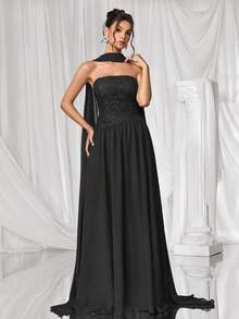 Coutiva Formal Evening Gown (Heavily Embellished) - Black - View 4