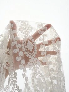 Elenzga Plus Size Women Elegant Lace Patchwork Round Neck Lace Tie Neck Fitted Dress, Autumn/Winter Fall Cloth For Women