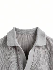 Chillumni Gilet casual in maglia a tinta unita con colletto alla coreana, ampio e versatile, adatto per l'autunno, da uomo