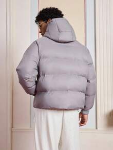 SWAVVY Áo khoác trùm đầu in hình ngôi sao thường ngày dành cho nam, mùa đông - Xám - Xem 2