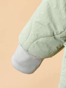 SHEIN 1pc Baby Boys And Girls Unisex Winter Solid Color Casual Pocket Decor Hooded Button-Up Quilted Thick Jacket, Unisex Infant Toddler Hooded Lined Thick Coat, Children Thick Hooded Thick Jacket, Infant Autumn/Winter Coat, 6M-3T Baby Coat Baby Boy Winter Coat 6M-3T Toddler Boy Coat Infant Boy Quilted Thick Coat , 6M-3T Baby Boy Hooded Jacket Baby Boy Quilted Jacket