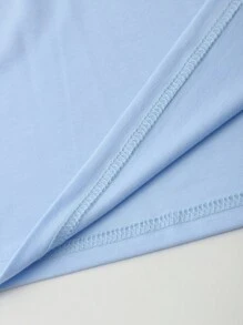 Manfinity Homme Loose Fit Men's Slogan & Cartoon Graphic Drop Shoulder T-Shirt - Baby Blue - View 5