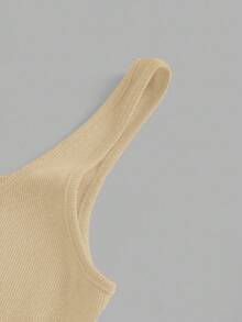 Slaydiva 3 chiếc/gói Áo ba lỗ cổ chữ V khoét sâu màu đen + trắng đơn giản thường ngày dành cho nữ - Màu be - Xem 5