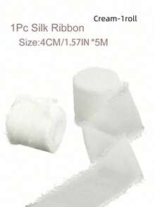 1/3/9 卷手工雪纺丝带流苏 1.5 英寸 X 5.5 码磨边丝带，适用于婚礼请柬、新娘花束、礼品包装、蝴蝶结制作、工艺品、派对装饰 - 彩色 - 查看 40