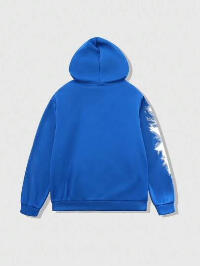 Goth sweat-shirt à capuche thermique zippé à cordon de serrage avec graphique de squelette et slogan pour hommes, pour Halloween, école