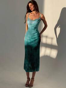 Aloruh 女士渐变色无袖中长连衣裙 - 白色 - 查看 1