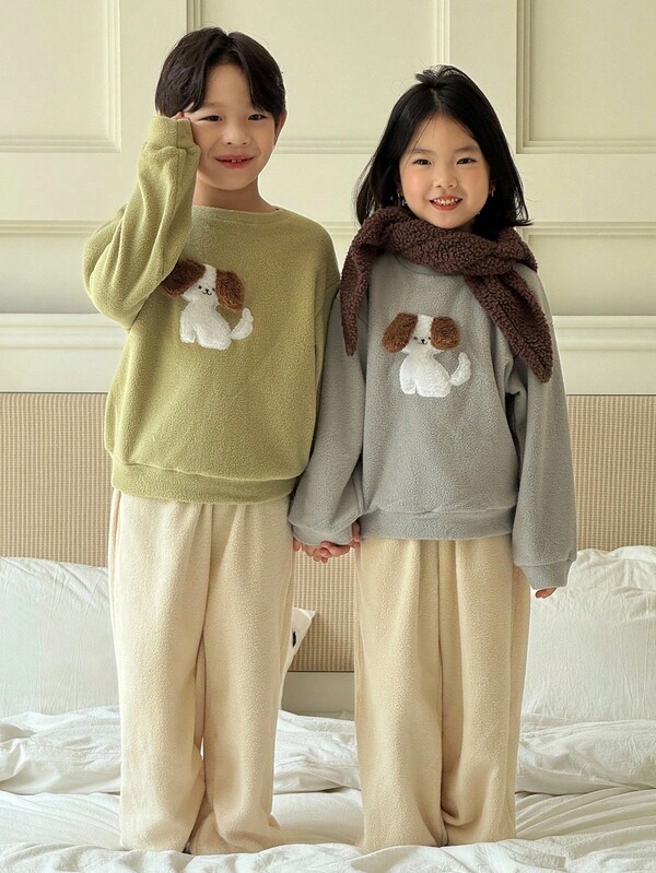 Genkimix Kids 2件套男童宽松绿色卫衣+宽松裤子