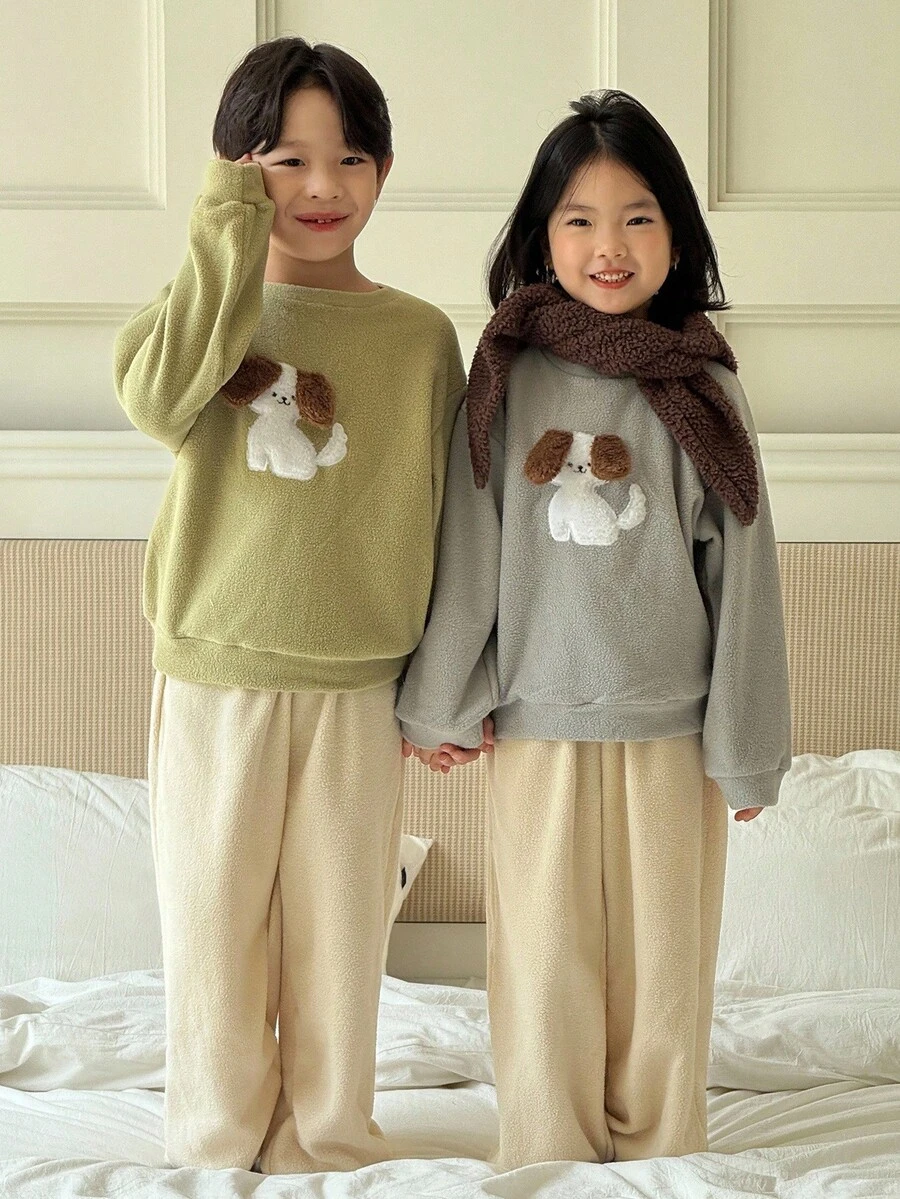 Genkimix Kids 2件套男童宽松绿色卫衣+宽松裤子 - 彩色 - 查看 1