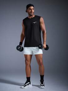 DRIFTMERE Men's Anti-Lost Drawstring Sports Shorts With Zipper Pockets - White - View 9