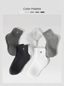 GLOWMODE 5 Pairs Socks Soft Ventilated Mesh With Embroidered Logo Workout Daily Casual - Multicolor - View 7